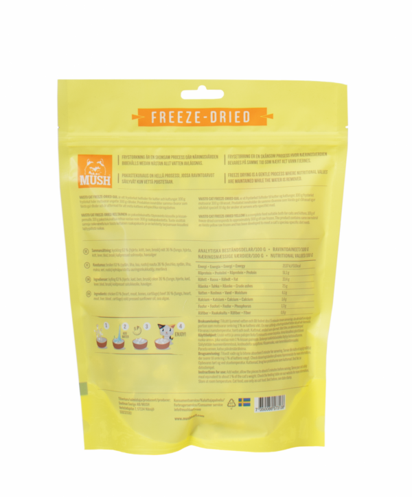 vaisto cat freeze dried gul 250 g baksida